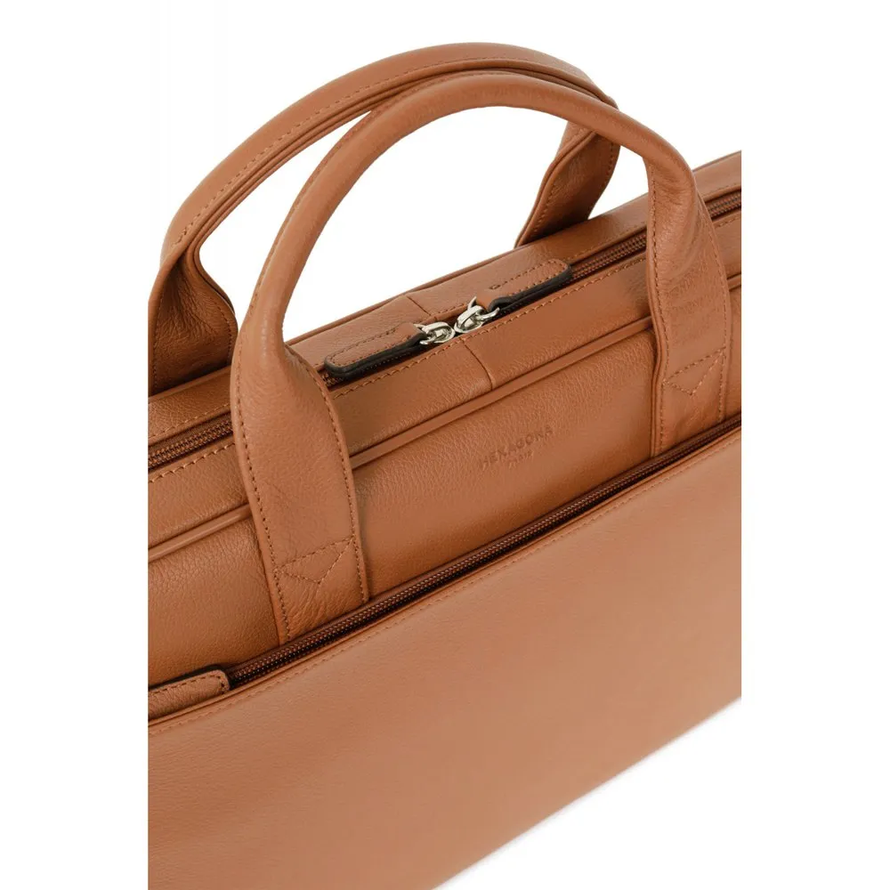 Hexagona 462544 A4 Leather Briefcase - Image 4